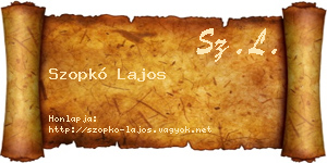 Szopkó Lajos névjegykártya